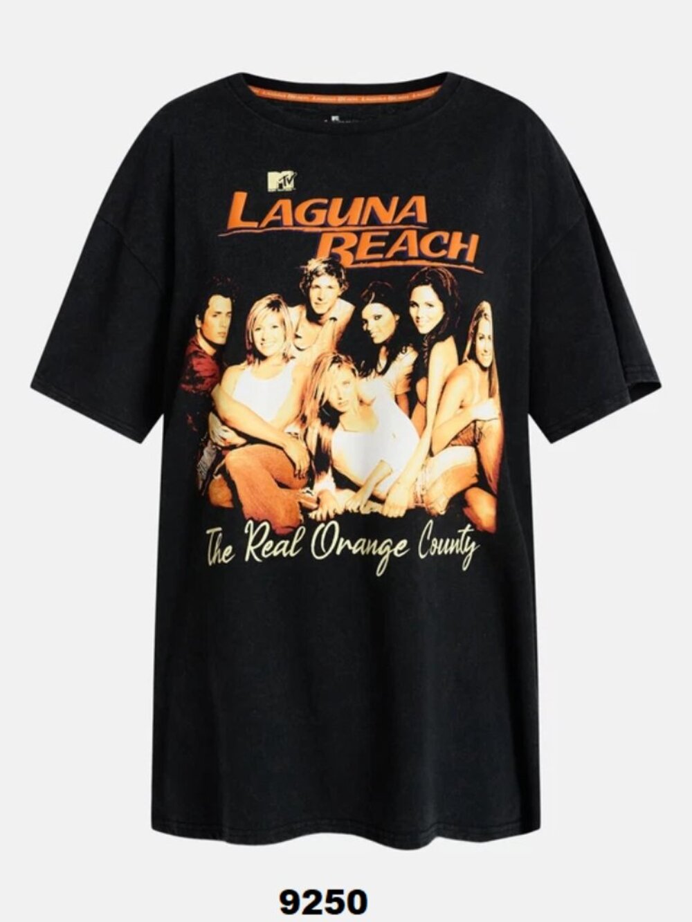 N.W.T Laguna Beach Women's Small Black Oversized 2-Sided Graphic Tee Shirt